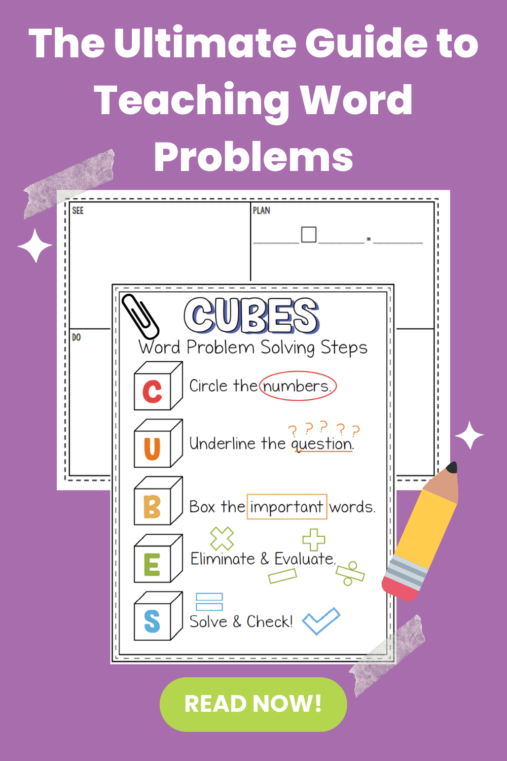 Teaching Math Word Problems - Mrs. Burks Backpack