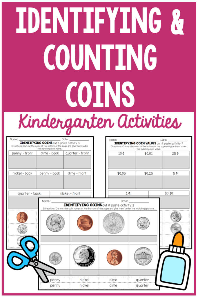 Identifying & Counting Coins Teaching Kindergarten Activities