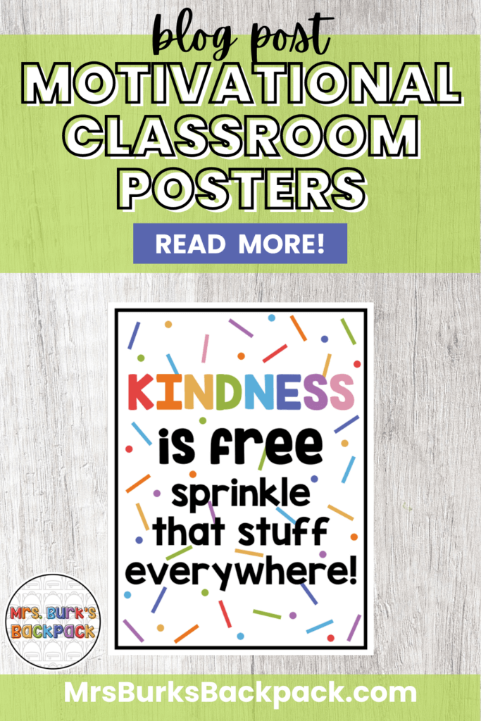 Blog Post Motivational Classroom Posters Kindness Quote