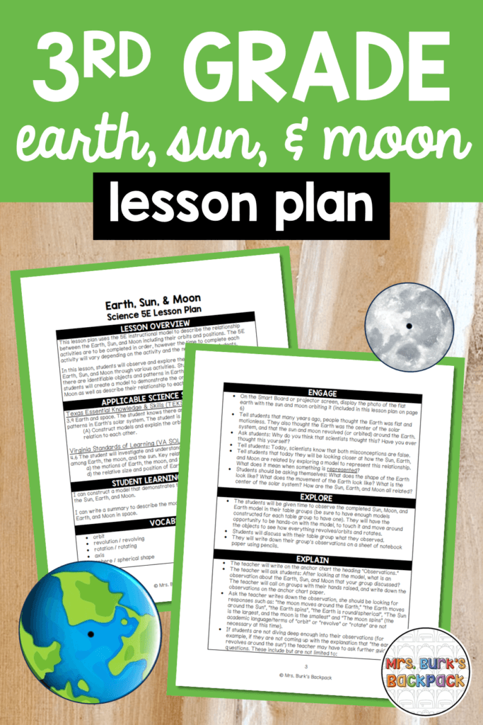 3rd Grade Earth Moon and Sun Lesson Plan