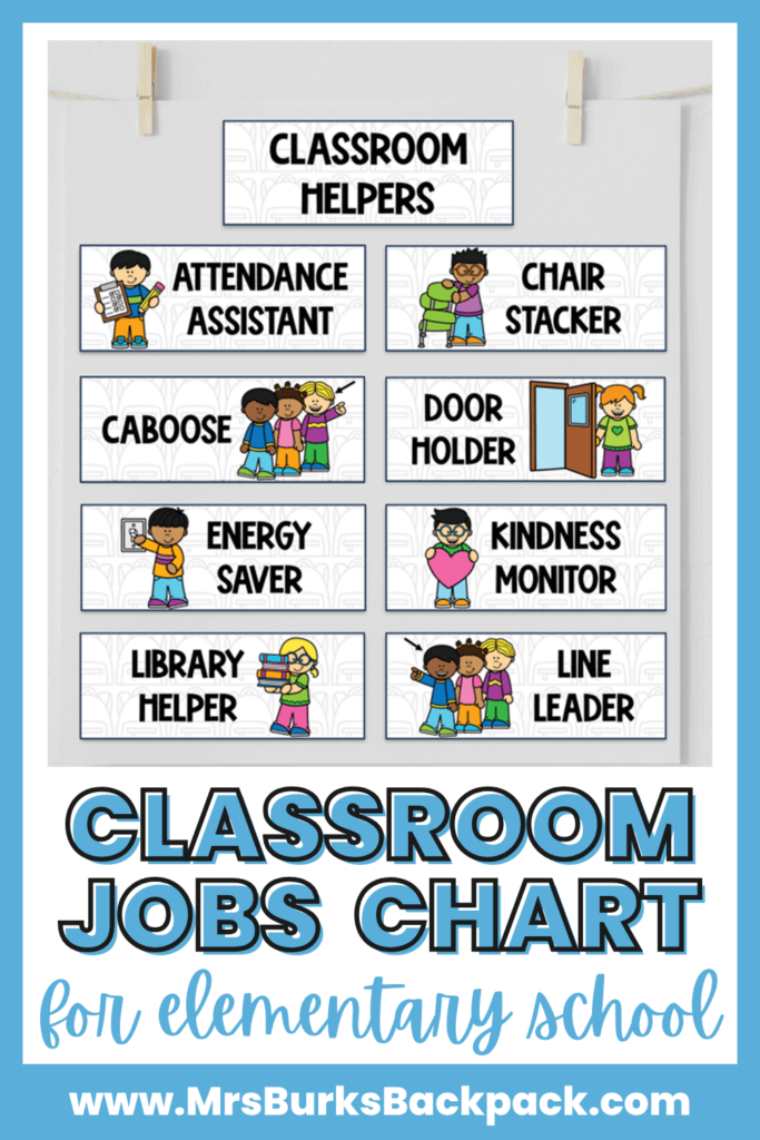 classroom jobs chart for elementary school