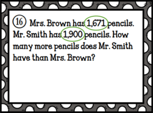 CUBES word problem circle the numbers