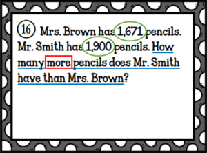 CUBES word problem - box important words