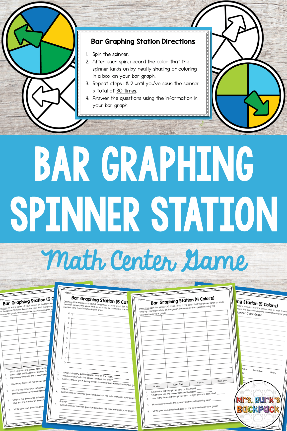 Spinner Math Center Activity: A Graphing Station Kids Love!