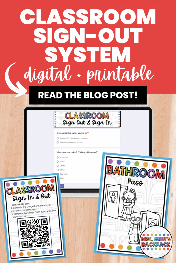 classroom sign out system digital printable sheets