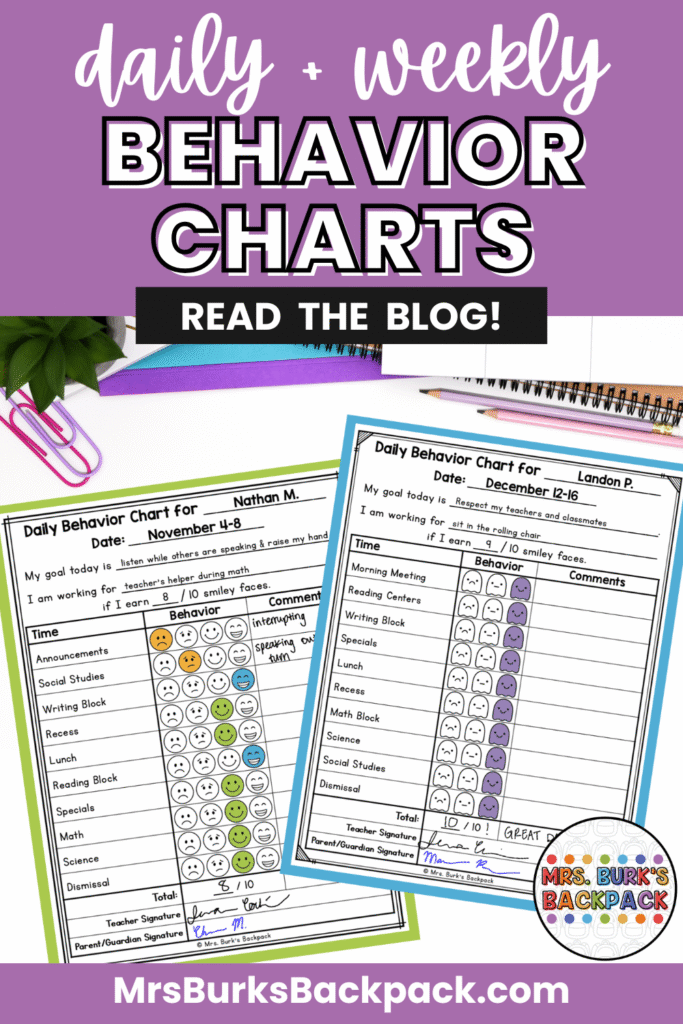 daily weekly behavior charts