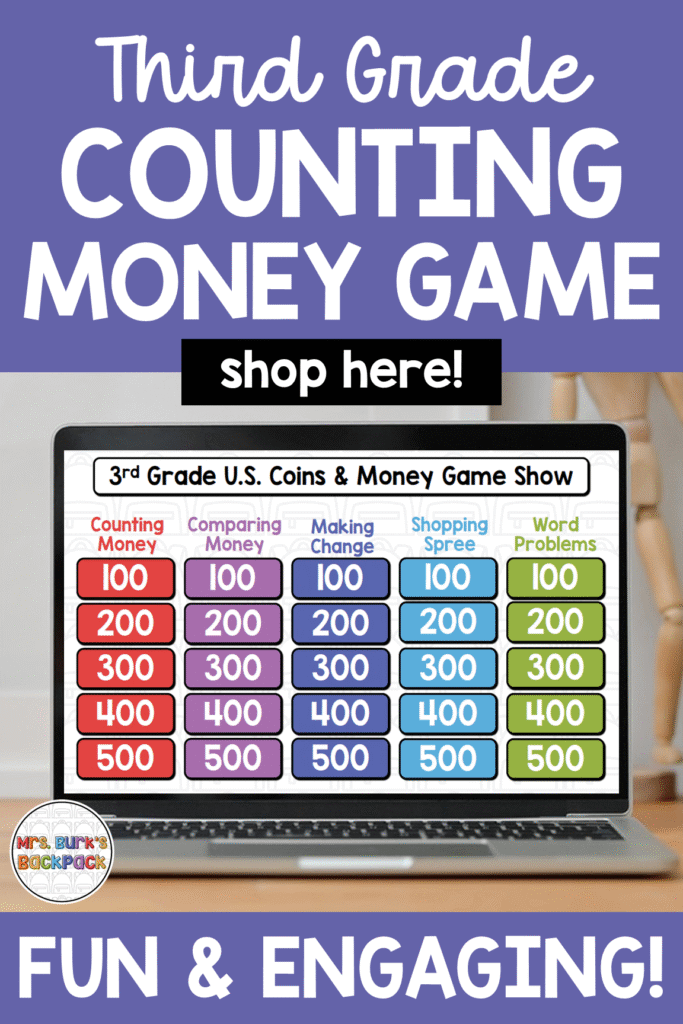 third grade counting mixed coins money game fun engaging
