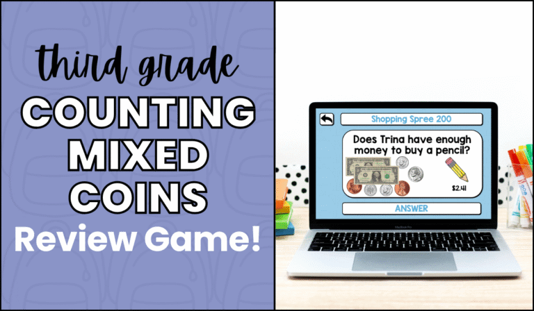 third grade counting mixed coins review game