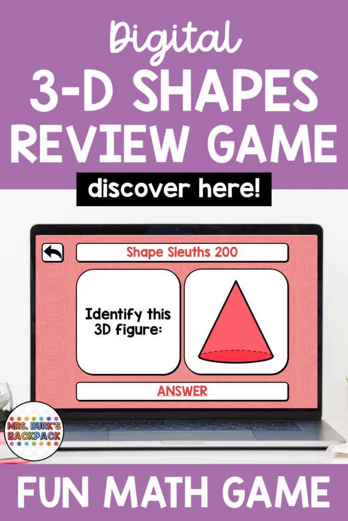 digital 3D figures review game fun math