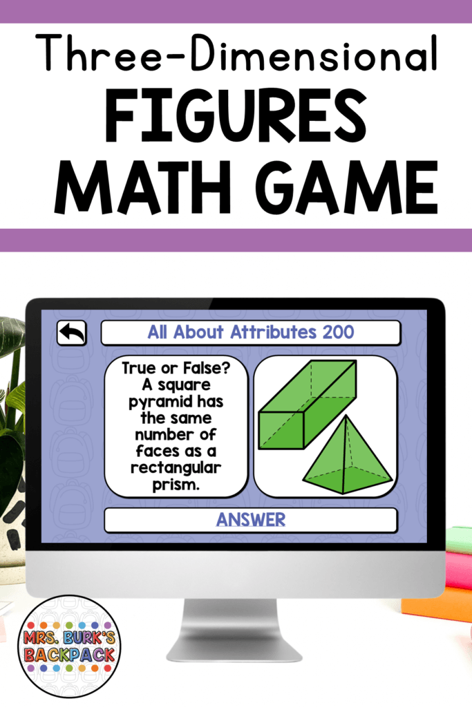 3D figures math review game