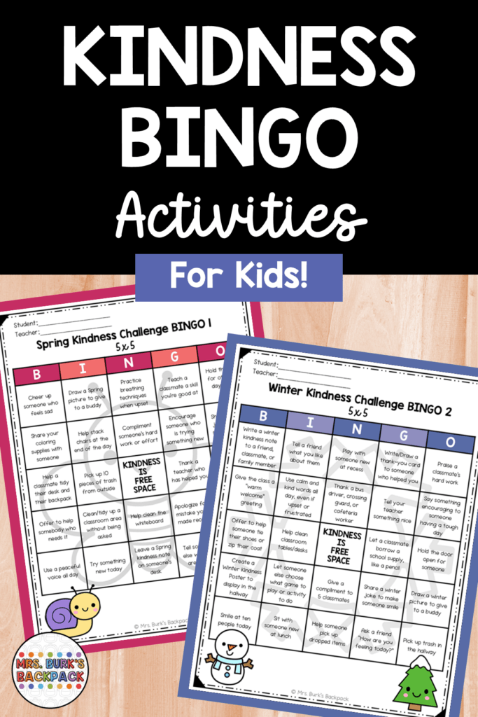 classroom kindness bingo activities
