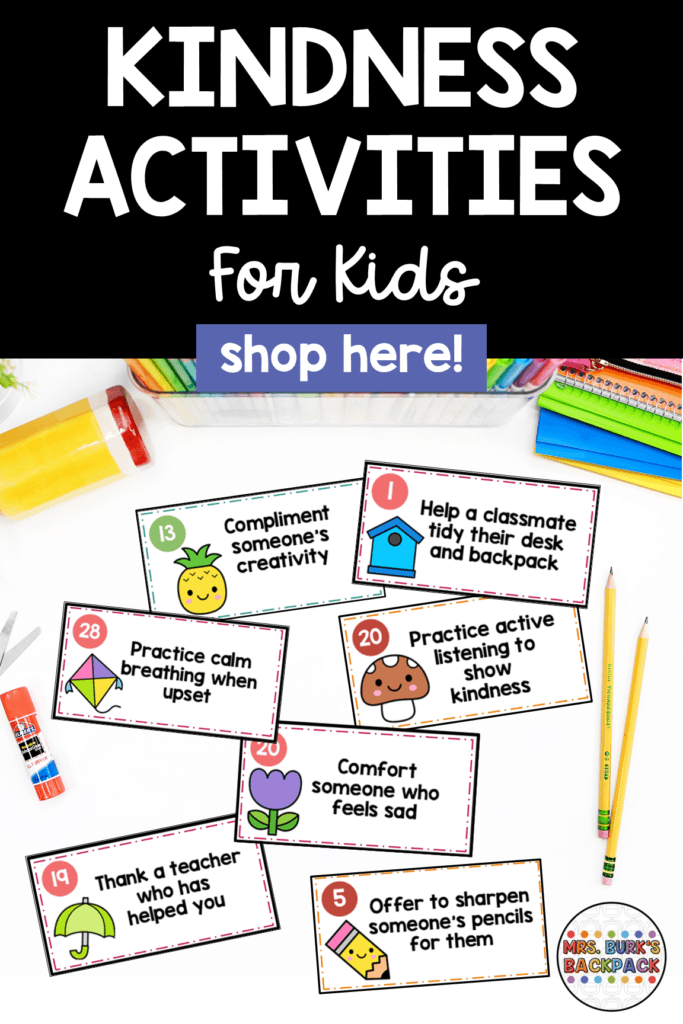 classroom kindness activities for kids task cards
