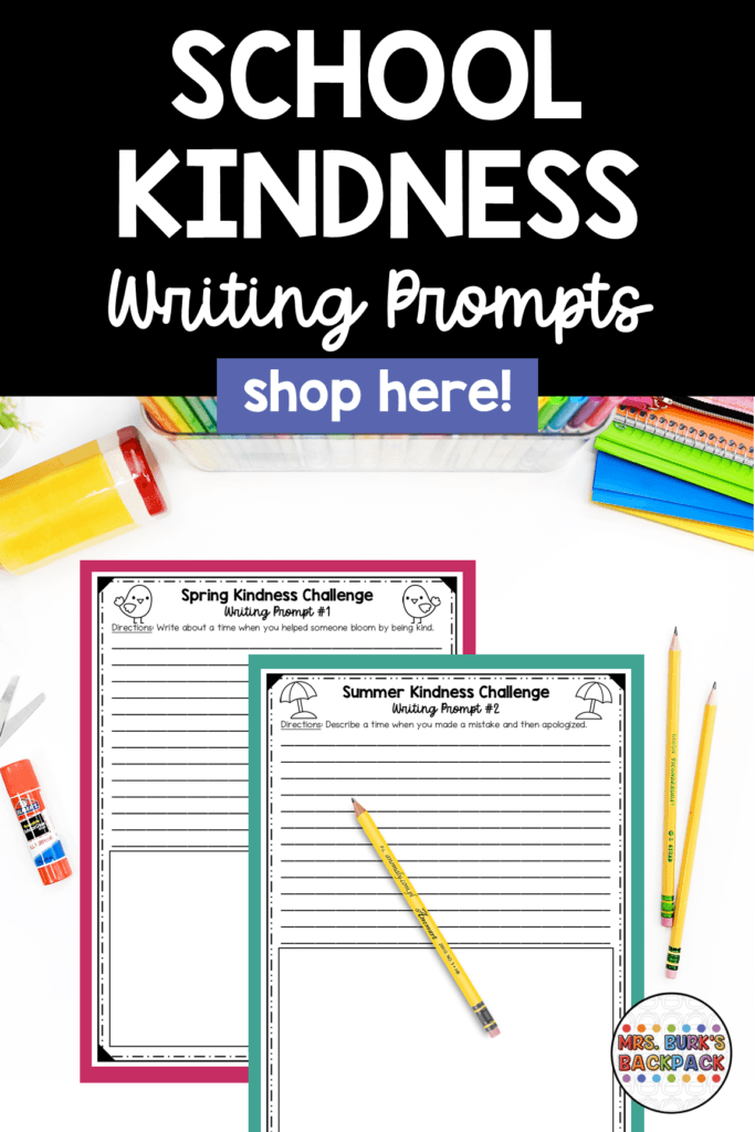 school kindness writing prompts discussion starters journal questions