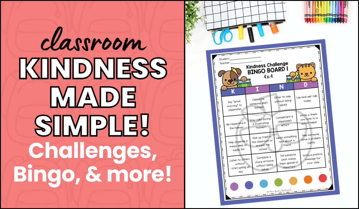 classroom kindness made simple challenges bingo and more