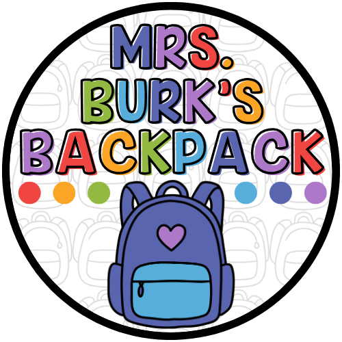 Mrs. Burk's Backpack logo backpack
