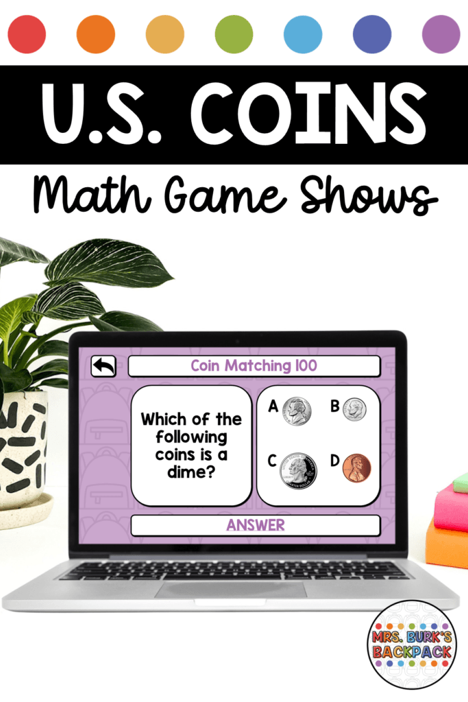 US coins math game show digital