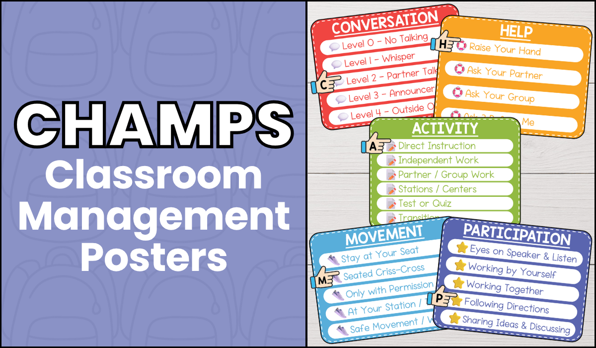 CHAMPS classroom management posters