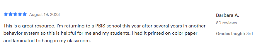 CHAMPS posters 5-star review PBIS