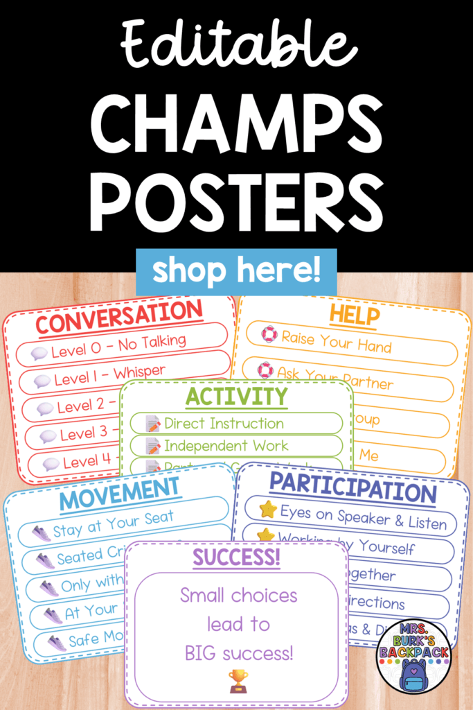 editable champs posters classroom management