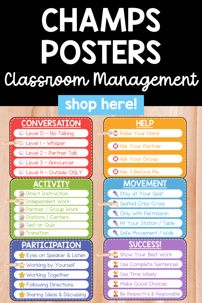 champs posters classroom management charts